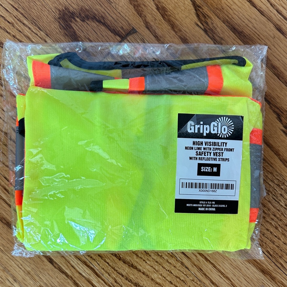 Neon Lime Safety Vest with Reflective Strips - Picture 5 of 5